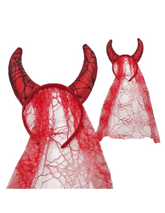 Στέκα Devil με Κέρατα & Πέπλο Carnavalista 232556