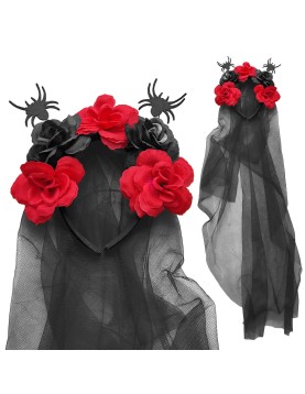 Στέκα day of Dead με Λουλούδια και Πέπλο 70x20cm Carnavalista 232559