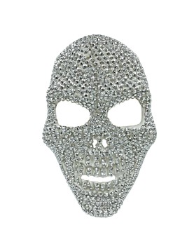 Μάσκα Ενηλίκων Ασημί Νεκροκεφαλή με Διαμάντια 27x17cm Carnavalista 232585
