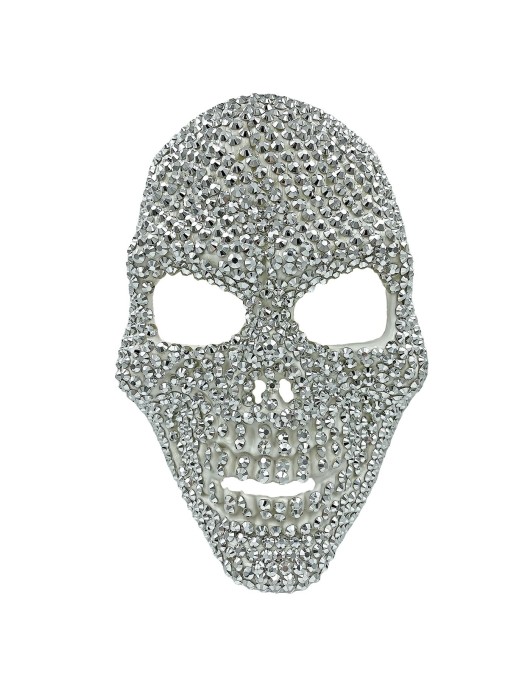 Μάσκα Ενηλίκων Ασημί Νεκροκεφαλή με Διαμάντια 27x17cm Carnavalista 232585