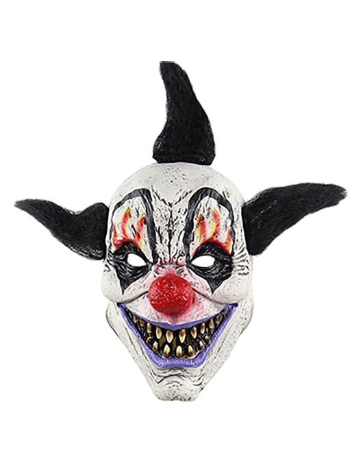Μάσκα Κλόουν με Μαύρες Τούφες Τρόμου Latex Carnavalista 232637