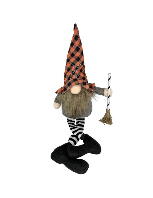 Gnome Πάνινος με Σκούπα 42cm Carnavalista 232650
