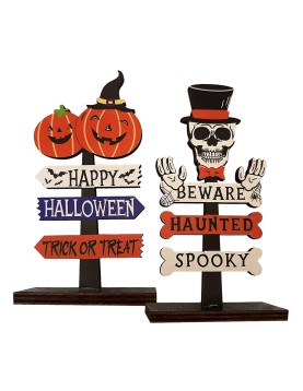 Διακοσμητικό Halloween Ξύλινο Επιτραπέζιο 15x8cm Carnavalista 232680