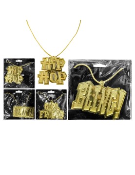 Κολιέ Χρυσό Hip-Hop 14x14cm Carnavalista 232692