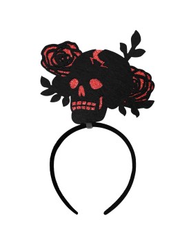 Στέκα με Κόκκινα Τριαντάφυλλα &amp; Νεκροκεφαλή 16x25cm Carnavalista 232703