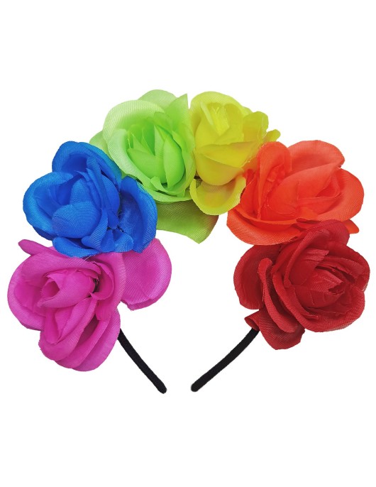 Στέκα με 6 Πολύχρωμα Λουλούδια 20x18cm Carnavalista 232717