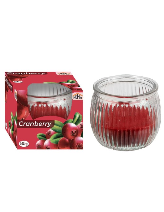 Κερί Wild Cranberry σε Βάζο 21h, 85gr Net, 7x6,5cm Homie 57481