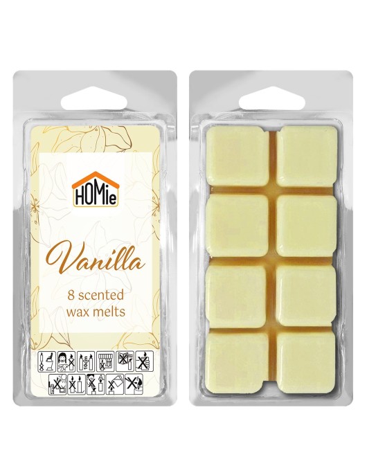 Αρωματικό wax Melt Βανίλια σετ=8 Κύβοι 80gr Homie 57482