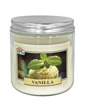 Κερί Βανίλια σε Βάζο Γυάλινο με Καπάκι 10x9,5cm, 545g Gross, 280g net Homie 57503