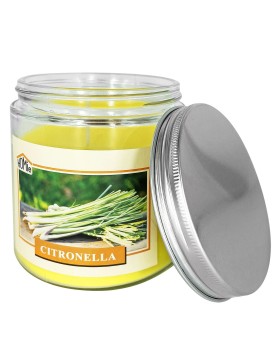 Κερί Σιτρονέλα σε Βάζο Γυάλινο με Καπάκι 10x9,5cm 545g Gross, 280g net Homie 57505