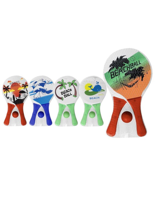 Ρακέτες Παιδικές Μικρές Σετ=2+1 Μπαλάκι 33x19x0,5cm SummerTiempo 621386