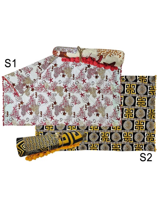 Παρεό Βαμβακερό με pom pom 90x160cm SummerTiempo 622720