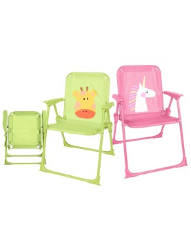 Καρεκλάκι Μεταλλικό Αναδιπλούμενο με Σχέδιο 50x38cm SummerTiempo 623226