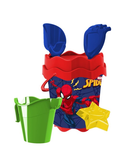 Κουβαδάκι Spiderman ø17cm με Ποτιστήρι σετ=6 τεμ Spiderman 25634