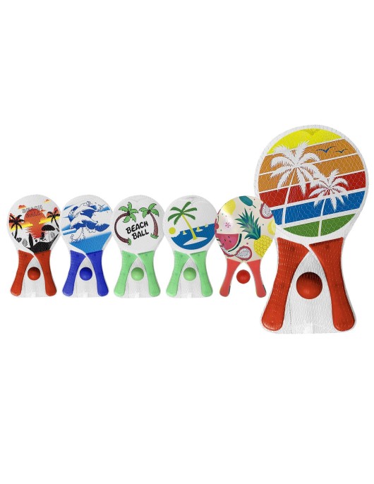 Ρακέτες Παιδικές Μεγάλες Σετ=2+1 Μπαλάκι 38x24x0,6cm SummerTiempo 62680