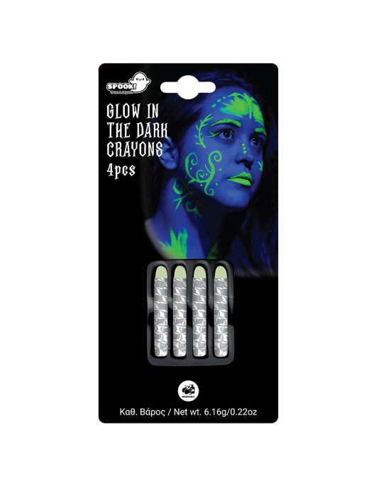 Σετ 4 Μολύβια Βαφής Προσώπου Λάμπουν στο Σκοτάδι 6gr Christakopoulos 4352