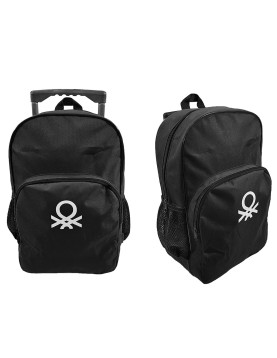 Τσάντα Τρόλευ Benetton Μαύρη 41x28x12cm Benetton 12196-1641K