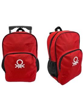 Τσάντα Τρόλευ Benetton Κόκκινη 41x28x12cm Benetton 12196-1641R