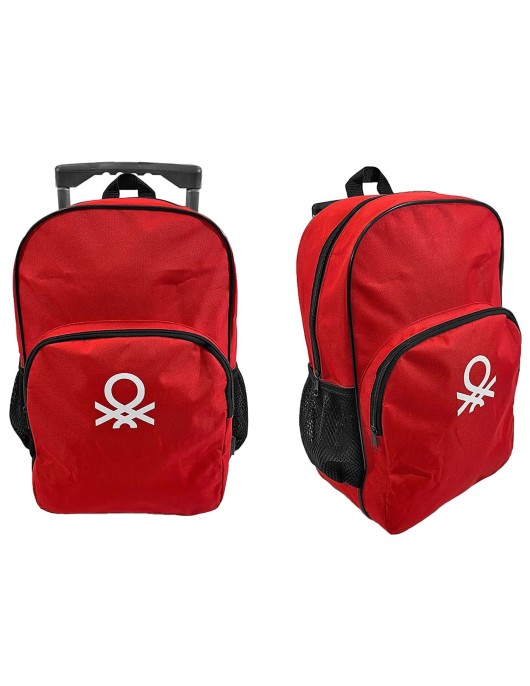 Τσάντα Τρόλευ Benetton Κόκκινη 41x28x12cm Benetton 12196-1641R