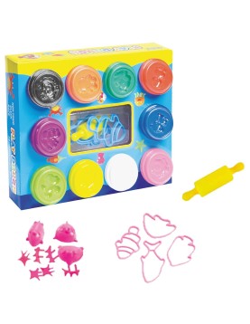 Ζυμαράκια 10 Βαζάκια με Πλάστη, Καλούπια 570gr net (10x57) JustNote 703030