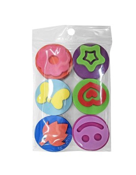 Σφραγίδες Ζωγραφικής με Σχέδια σετ=6 τεμ 4cm JustNote 703206