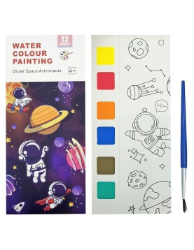 Άλμπουμ Χρωματισμού με Νερομπογιές &amp; Πινέλο Διαστημάνθρωπος 19x8cm JustNote 703224