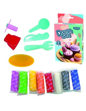 Ζυμαράκια 8 Χρώματα σε Κουτί με Εργαλεία cup Cake 160gr Net(8x20g), 22x13x5cm JustNote 703331