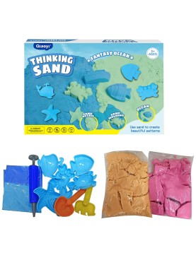 Έξυπνη Άμμος Ωκεανός σε Κουτί και Εργαλεία Ψαράκια 1kg Net(2x500gr), 29x20x5cm JustNote 703339