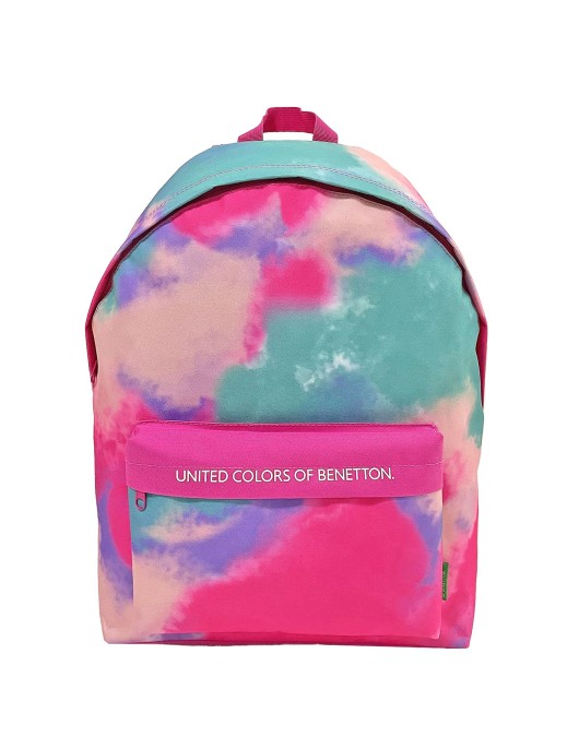 Τσάντα Πλάτης Σχέδιο Πολύχρωμα Σύννεφα Τρίγωνα United Colors of Benetton 41x30x17cm Benetton