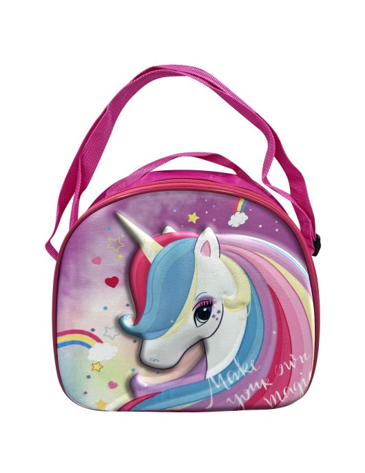 Ισοθερμικό Τσαντάκι Φαγητού 3D Μονόκερος 24x22x9cm JustNote 703424