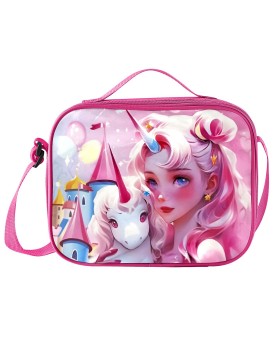Ισοθερμικό Τσαντάκι Φαγητού Κοπέλα &amp; Μονόκερος 24x18x9cm JustNote 703426