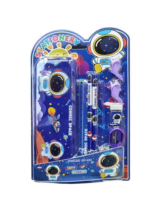 Σχολικό σετ=8τεμ Αστροναύτης με Μεταλλική Κασετίνα 27χ17cm JustNote 703449