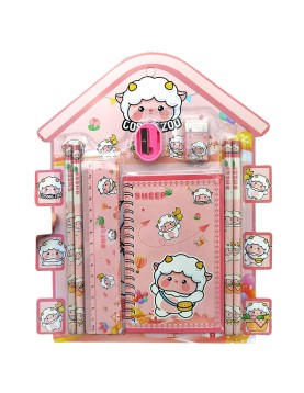 Σχολικό σετ=8τεμ Σχέδιο Πρόβατα με Τετράδιο 27x22cm JustNote 703450