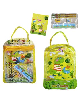 Σχολικό σετ=6τεμ σε Τσαντάκι Dinosaurs 33χ23cm JustNote 703458