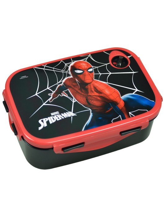 Δοχείο Φαγητού Πλαστικό pp 900ml Spiderman Black City 17,5x7x13cm 900ml Gim 557-12265