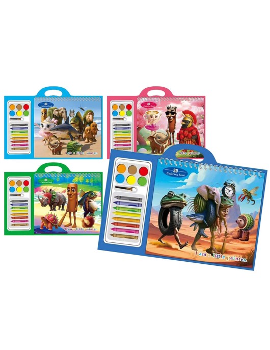 Σχολικό σετ=13τεμ Ζωγραφικής, Μπλοκ 12σελ, 6 Τέμπερες &ι 8 Κηρομπογιές JustNote 703583