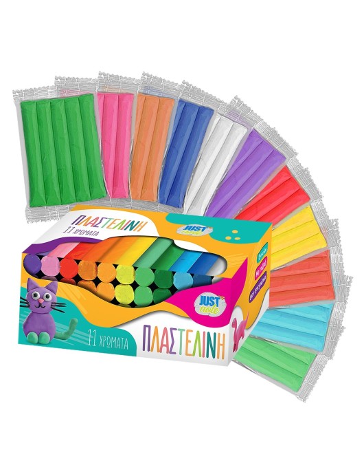 Πλαστελίνη Κλασσικό Κουτί 11 Χρώματα 500g net JustNote 70899
