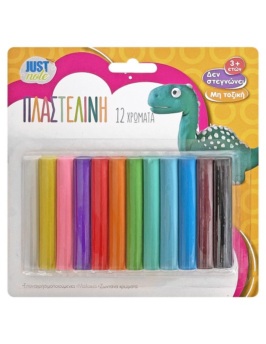 Πλαστελίνη σετ=12χρωματα 200g net JustNote 70901
