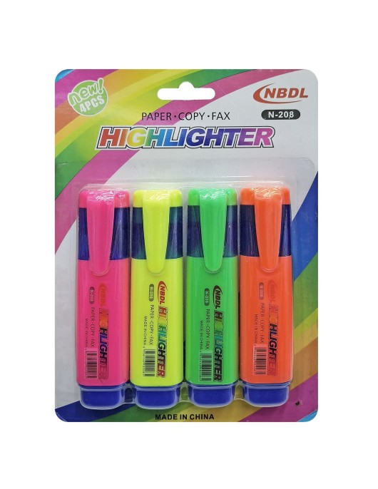 Μαρκαδόροι Υπογραμίσεως 5mm σετ=4τεμ JustNote 80156