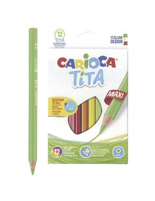 Ξυλομπογιά Carioca Jumbo σετ=12χρωματα Carioca 42789