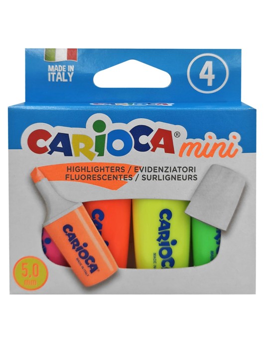 Μαρκαδόροι Υπογραμίσεως Carioca Μίνι 5,0mm σετ=4τεμ Carioca 42868