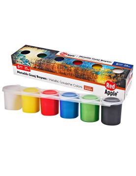 Τέμπερες Μεταλλικά Χρώματα πακ=6x25ml 6x25mL JustNote 80816