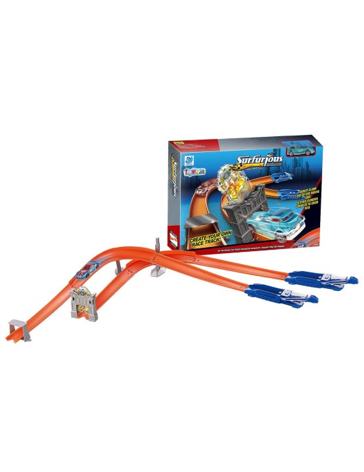 Διπλή Τροχιά Αυτοκινήτου με Εκτοξευτήρα 42x31x6cm ToyMarkt 88746