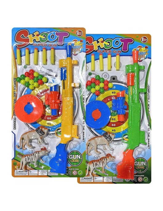 Όπλο-Ζωάκια-Στόχος-Μπίλιες-Βελάκια σε Καρτέλα 28x57x3cm ToyMarkt 88849