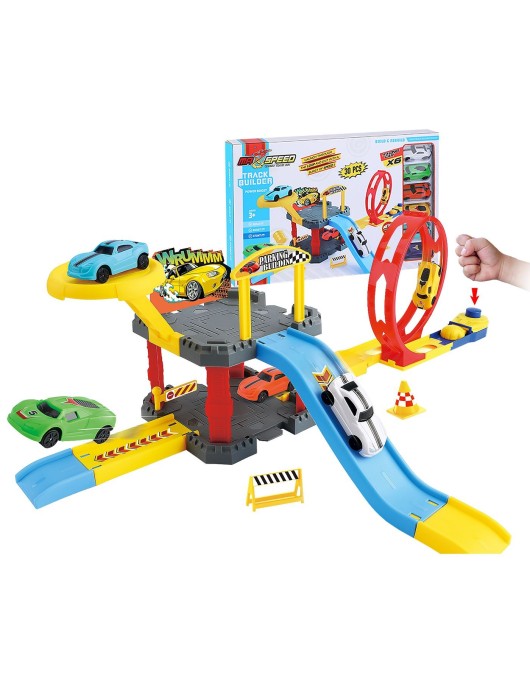 Parking - Λουπ με Εκτοξευτήρα + 6 Αυτοκίνητα 41x26x5cm ToyMarkt 88874