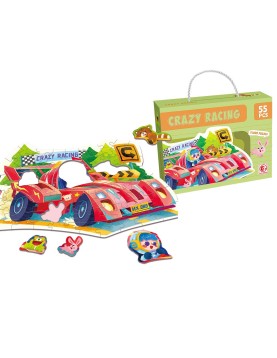 Παζλ Πατώματος 55 τεμ Φόρμουλα Crazy Racing 23x18x6cm ToyMarkt 891871