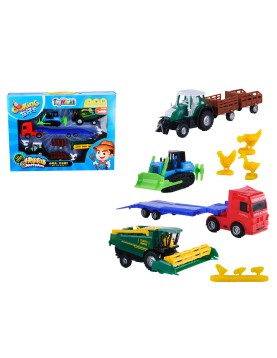 Οχήματα Pull Back Happy Farm σε Κουτί 39x29x6cm ToyMarkt 902207