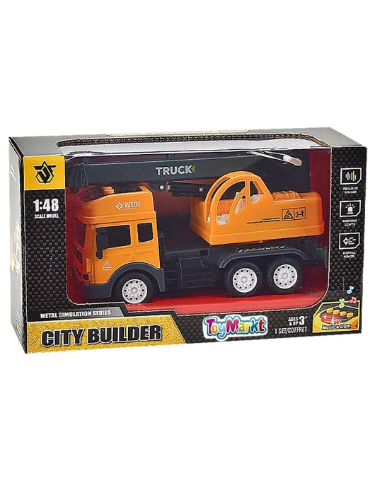 Die Cast Friction Γερανός με φως + ήχο 27x15x10cm ToyMarkt 902245
