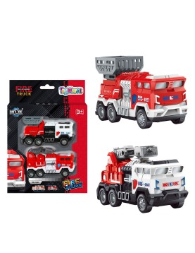 Σετ 2 Πυροσβεστικά Pull Back σε Κουτί 17x24x5cm ToyMarkt 902254