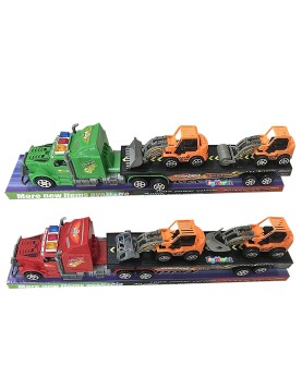 Νταλίκα Friction με 2 Δομικά Οχήματα 43x11x8cm ToyMarkt 902289